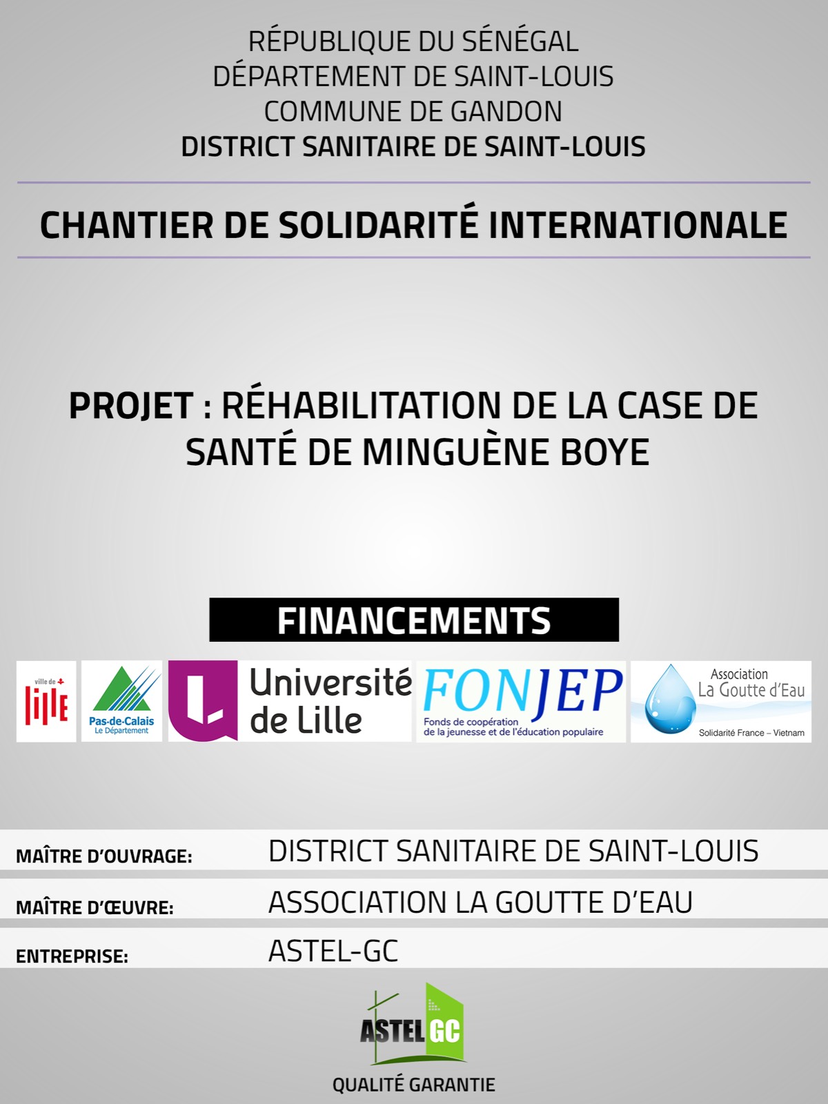 Réhabilitation de la case de santé de Minguène Boye